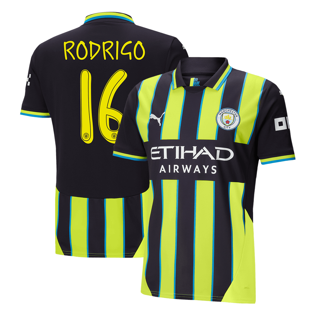 RODRIGO #16 Manchester City Away Soccer Jersey 2024/25 - UCLAuthentic