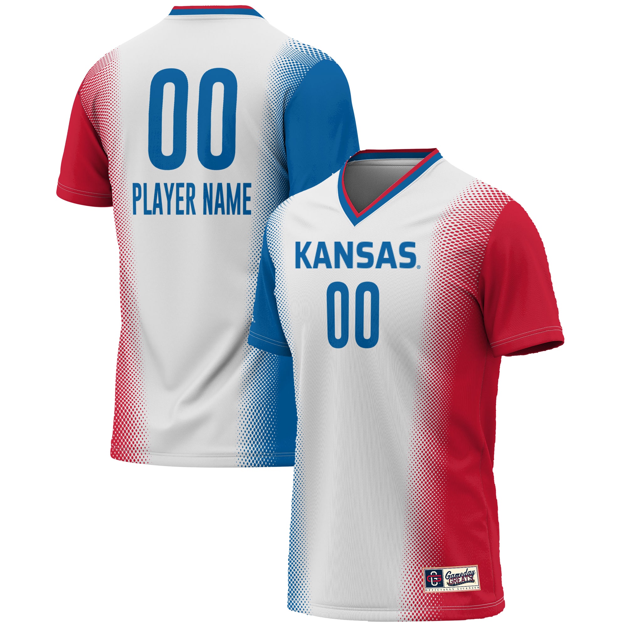 [DDG] Kansas Jayhawks GameDay Greats NIL Pick-A-Player Lightweight Women's Soccer Jersey - White