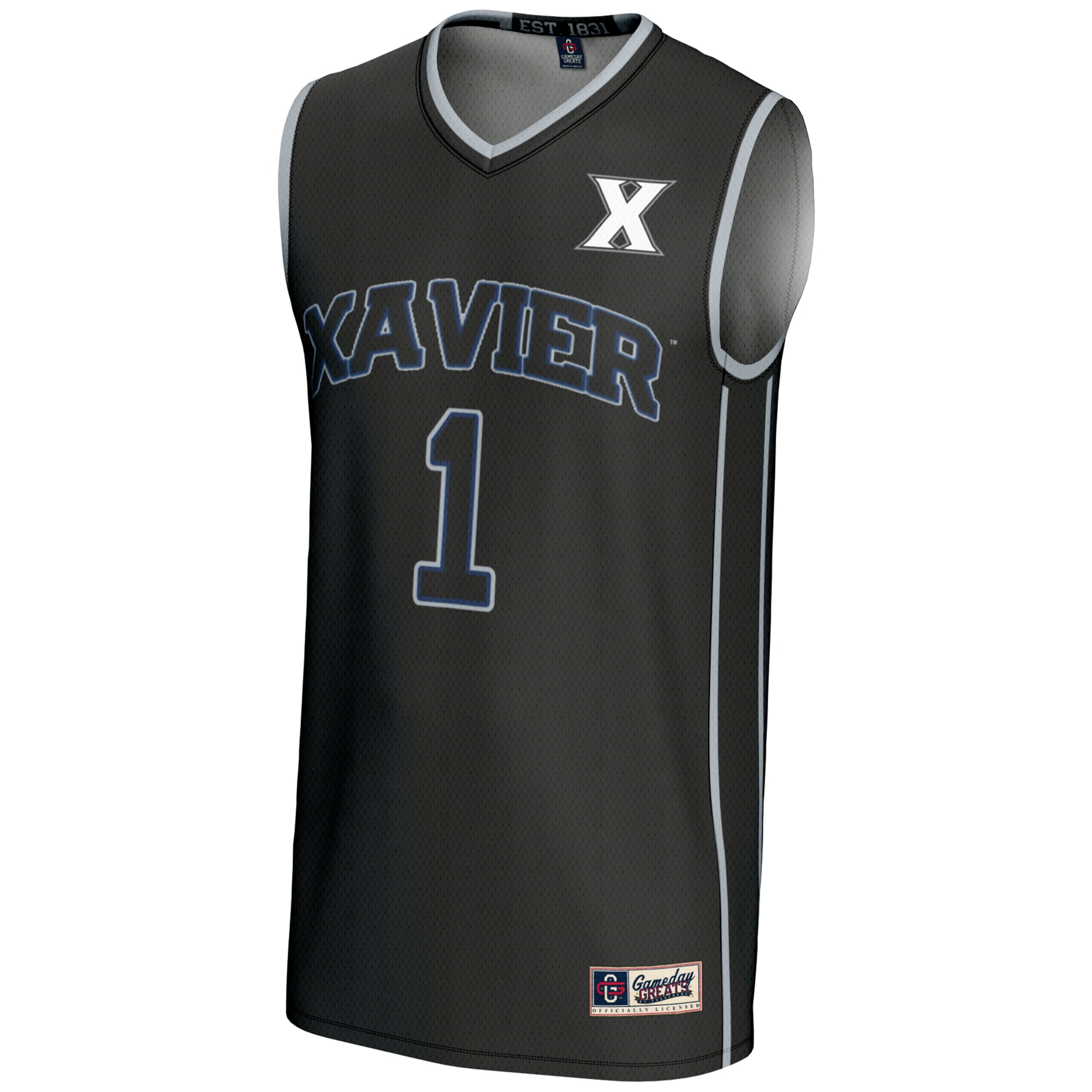 [DDG] Xavier Musketeers GameDay Greats Unisex Lightweight Basketball Jersey - Black