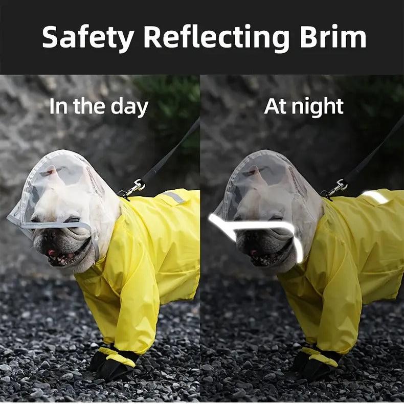 Non-slip Frenchie Raincoat With Integrated Booties And Hood Dog Supplies