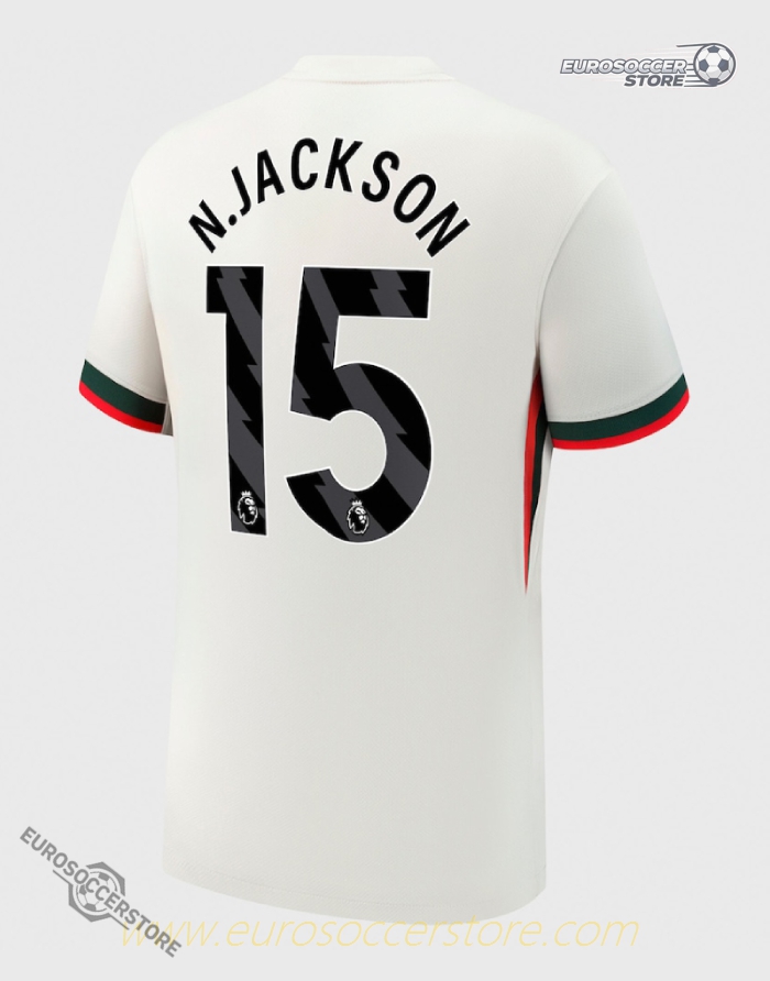 Chelsea 25-26 Season Away Jersey with N.JACKSON 15 Printing