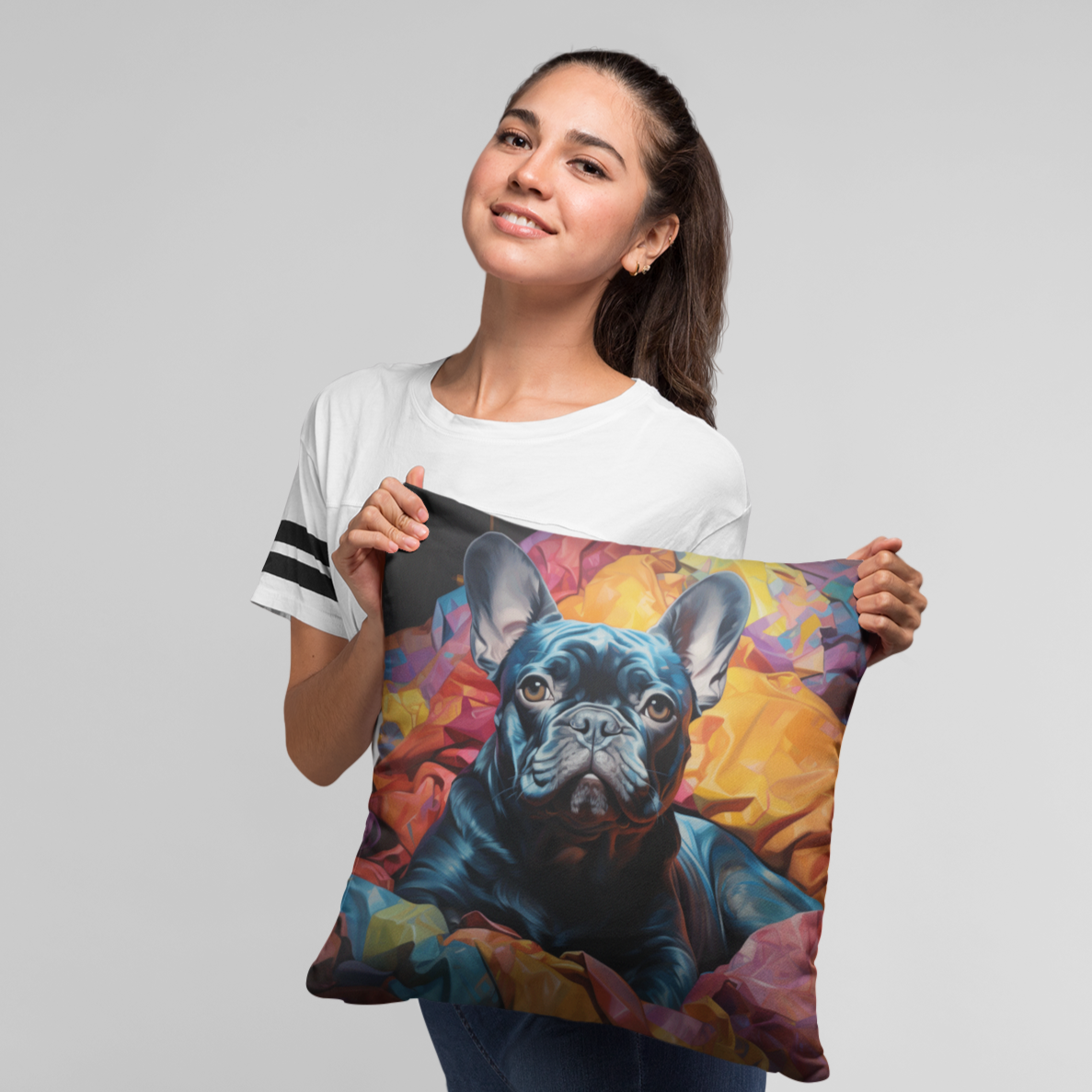 Comfortable Lovely Frenchie - Premium Pillow Cover Pet Gear