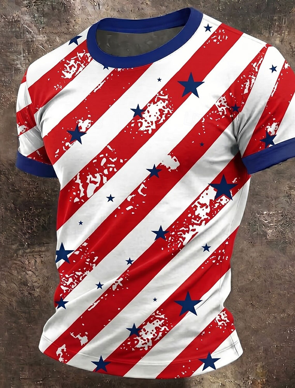 4th of July 2026 250th Men's Solid Color American US Flag T Shirt Short Sleeve T shirt 3D Print Crew Neck Shirt Vintage Retro Patriotic Daily Festival Blue Black Burgundy Summer Spring Clothing