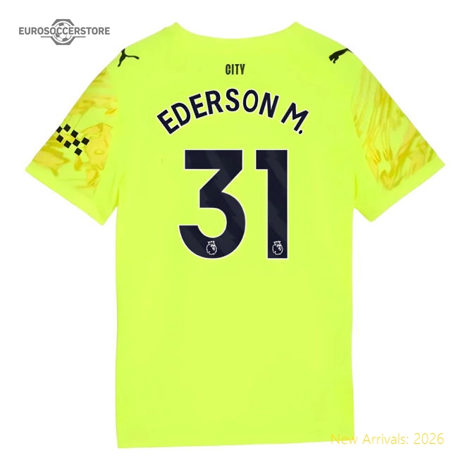 Premium 2025-2026 Man City Goalkeeper Third Shirt (yellow) - Kids
