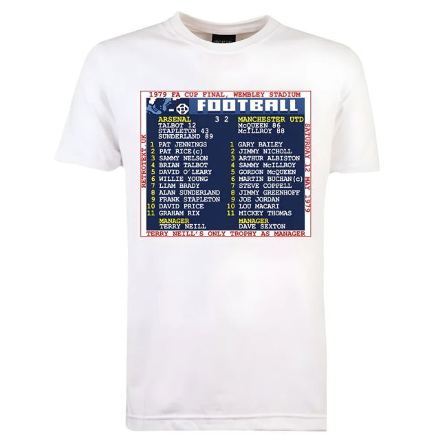 1979 FA Cup Final (Arsenal) Retrotext T-shirt - White