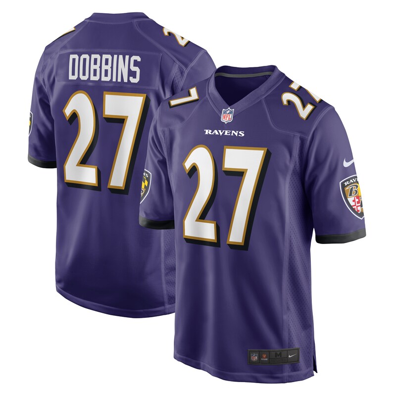 None J.K. Dobbins BAL Ravens Bold Premium Jersey Game Day Wear