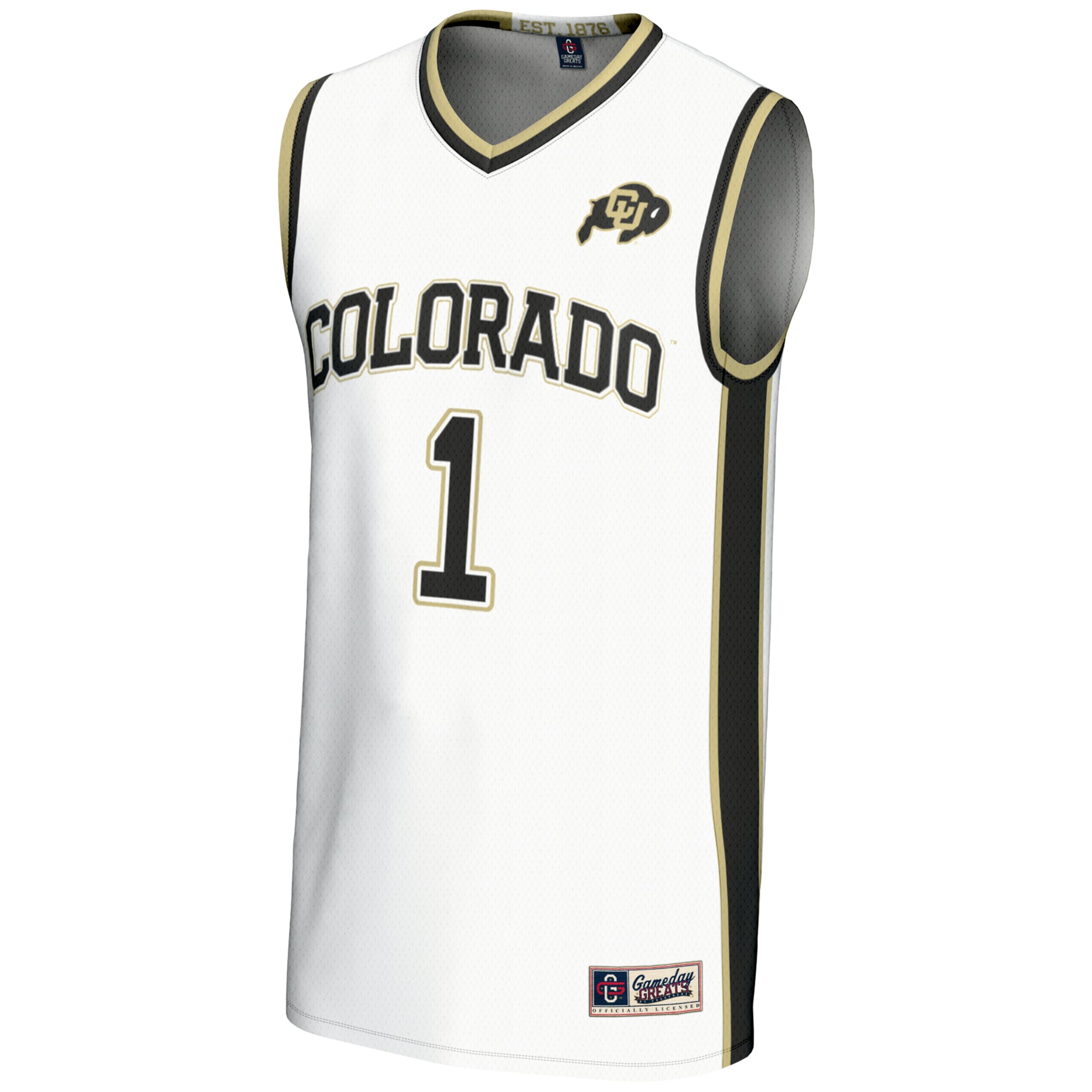 #1 Colorado Buffaloes GameDay Greats Youth Lightweight Replica Basketball Jersey - White