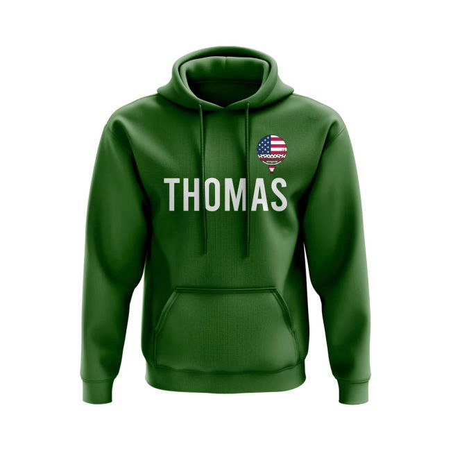 Premium-Quality Justin Thomas Usa Golf Name Hoody (Green)