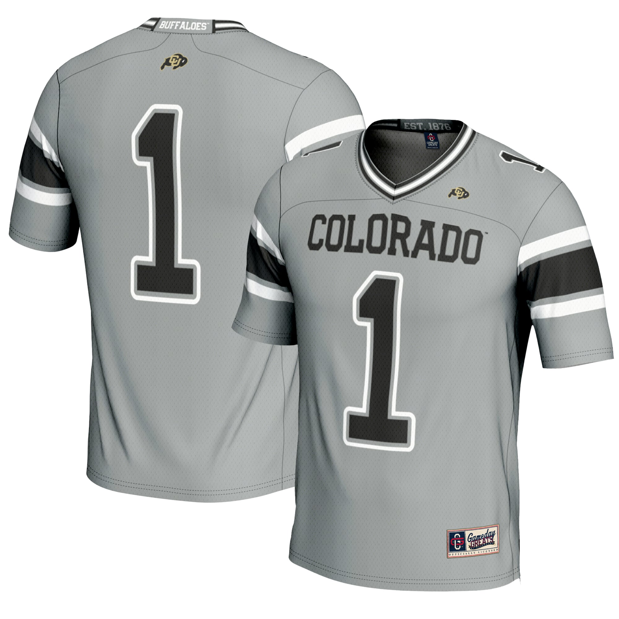 Men's #1 Gray Colorado Buffaloes Endzone Football Jersey