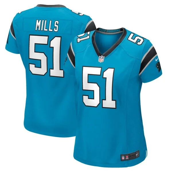 None Sam Mills  Jersey - Blue | NFL Player Jersey | NFL Football