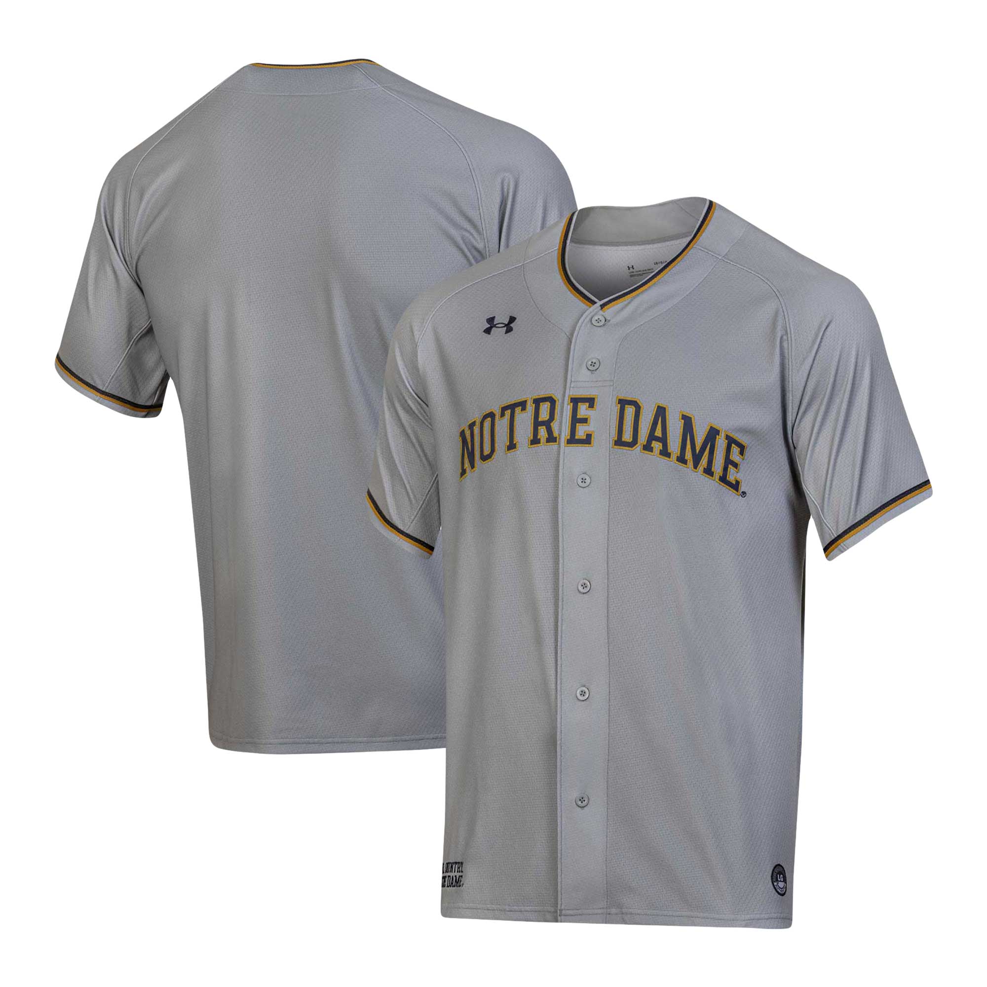 [NJP] Women's Notre Dame Fighting Irish Replica Baseball Jersey - Gray