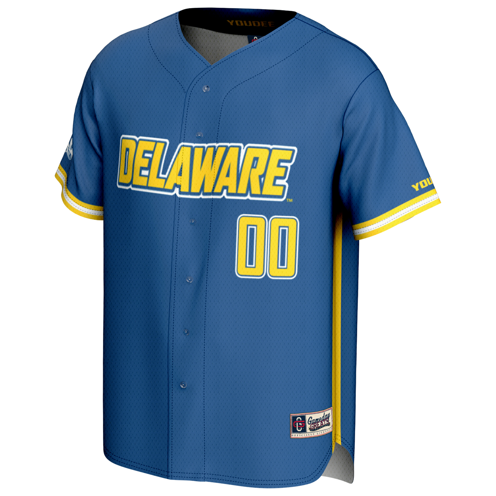 [NJP] Delaware Fightin' Blue Hens GameDay Greats Youth NIL Pick-A-Player Baseball Lightweight Jersey - Royal