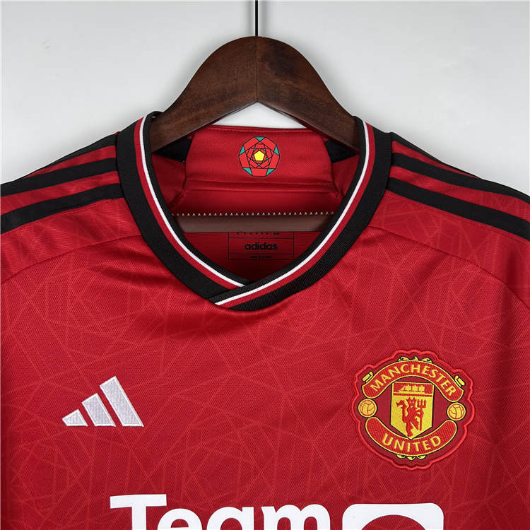Comfort Fit Man Utd Manchester United 2324 Home Kit Red Soccer Jersey