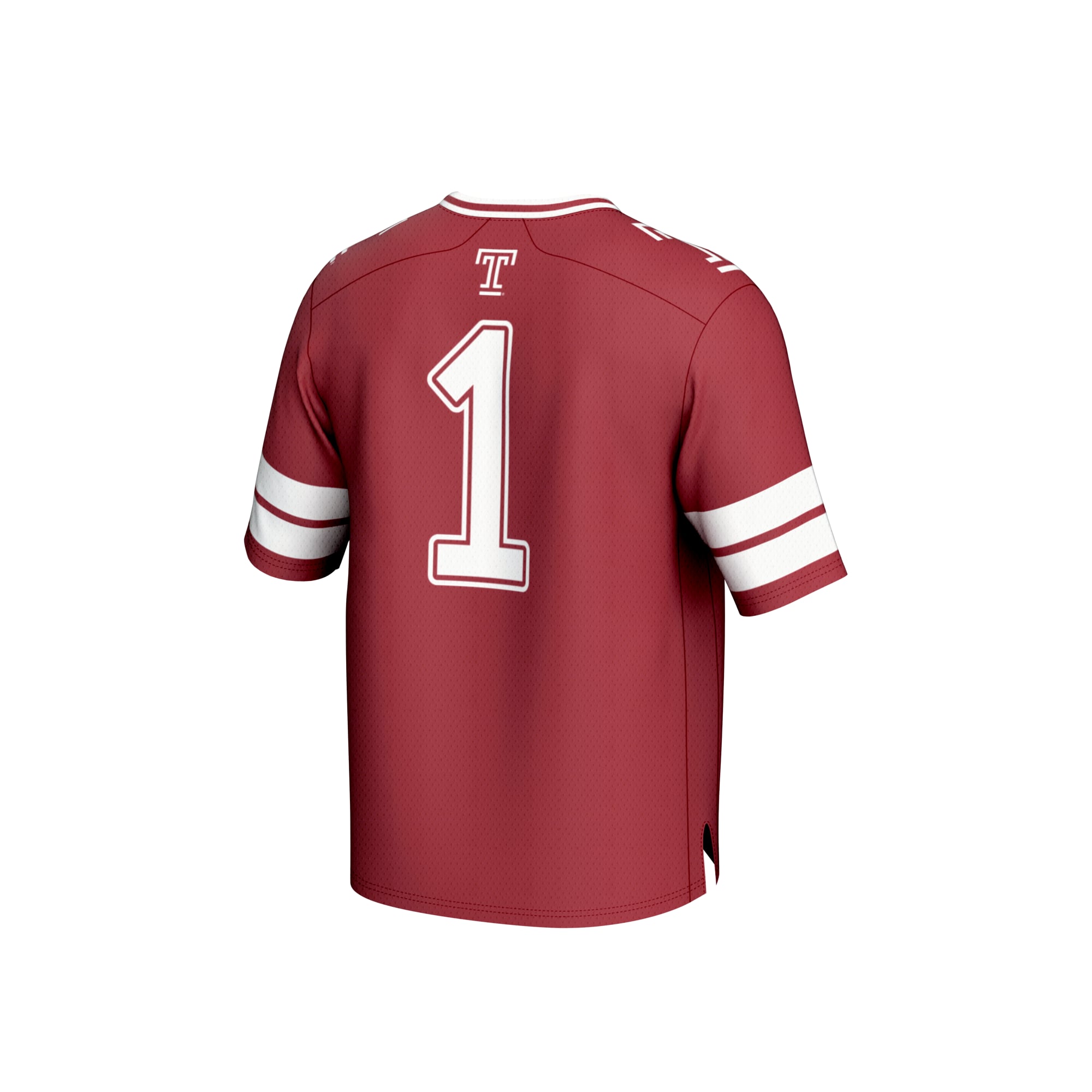 Youth #1 Cherry Temple Owls Collegiate Football Fashion Jersey
