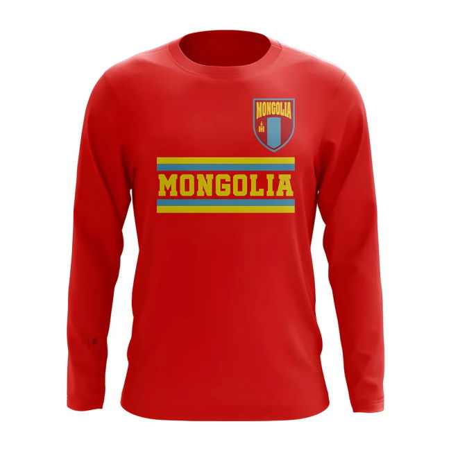Fan-Favorite Mongolia Core Football Country Long Sleeve T-Shirt (Red)