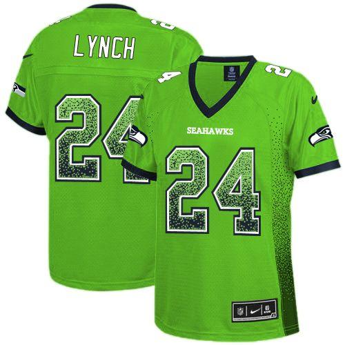 NFL S S Seahawks #24 Marshawn Lynch Green Elite Jersey - Authentic ...