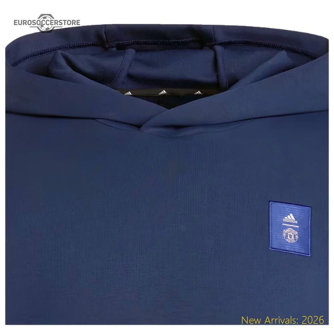 Official 2024-2025 Man Utd Seasonal Doubleknit Hoody (night Indigo)