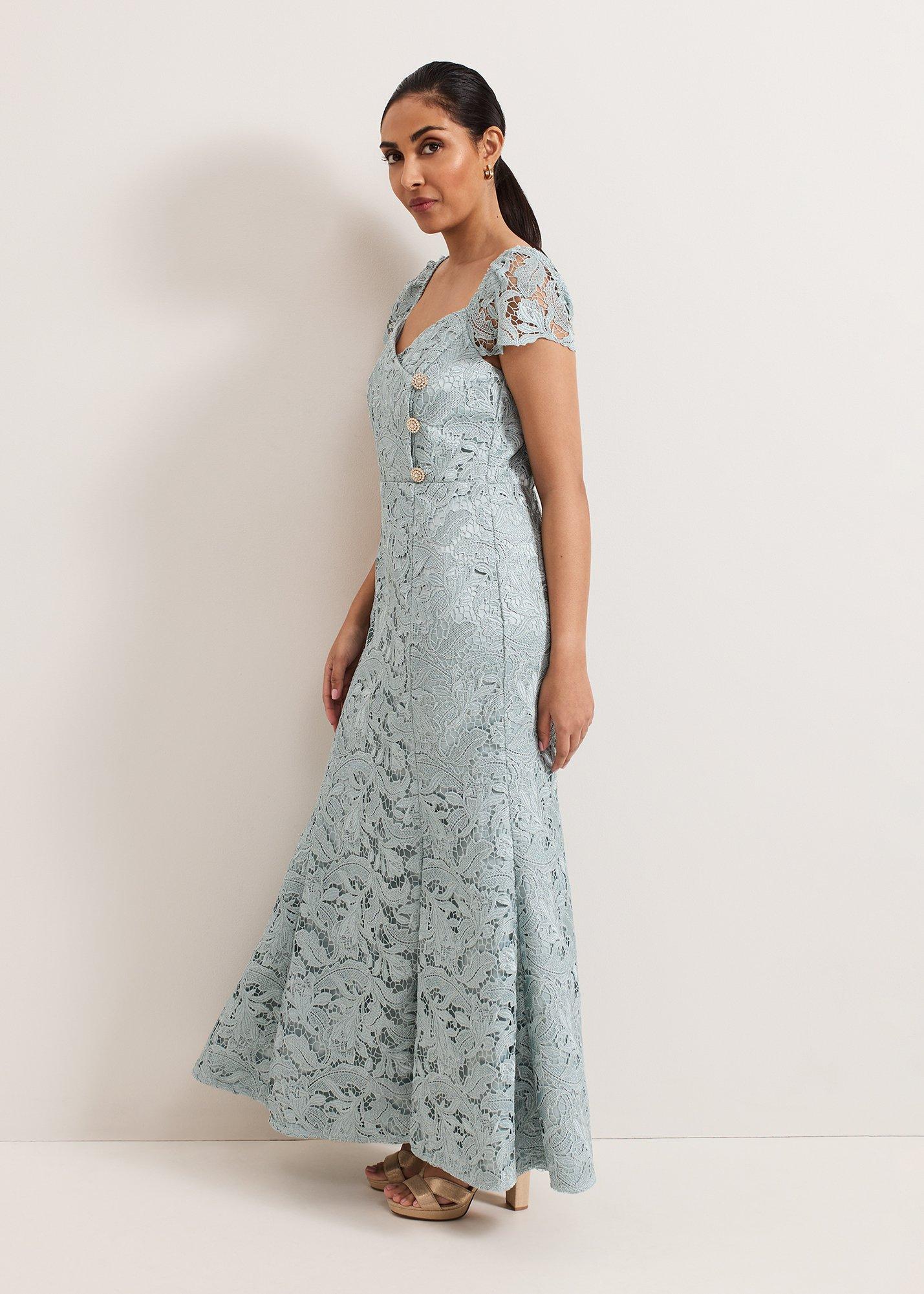 Petite Phia Tux Lace Maxi Dress