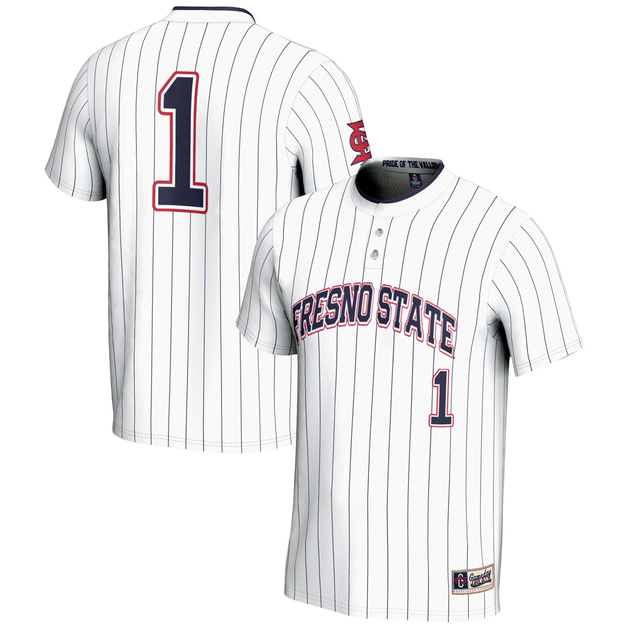 [NJP] Women's Fresno State Bulldogs GameDay Greats Lightweight Softball Jersey - White