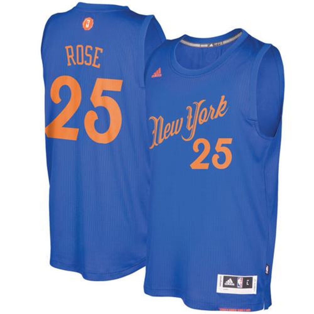 Collector's Item Game-Ready Men's Knicks #25 Derrick Blue Basketball Jersey