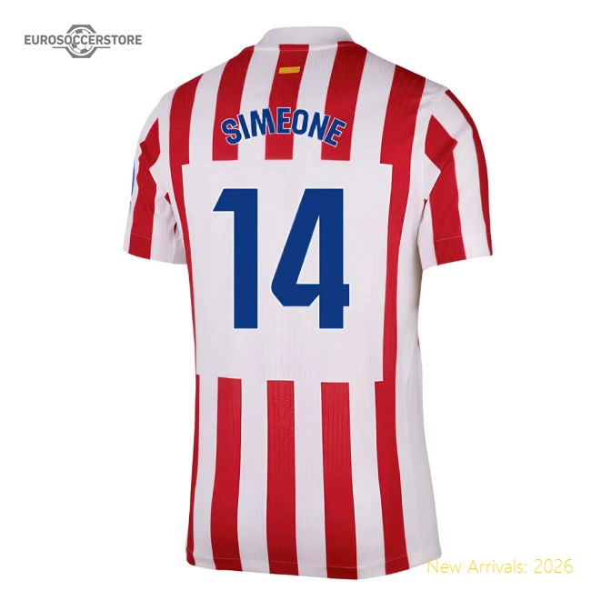 Elite Atletico Madrid Home Simeone Jersey 2025-2026 Durable
