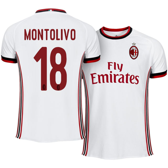 AC Milan Away 201718 Riccardo Montolivo 18 Soccer Jersey Shirt -