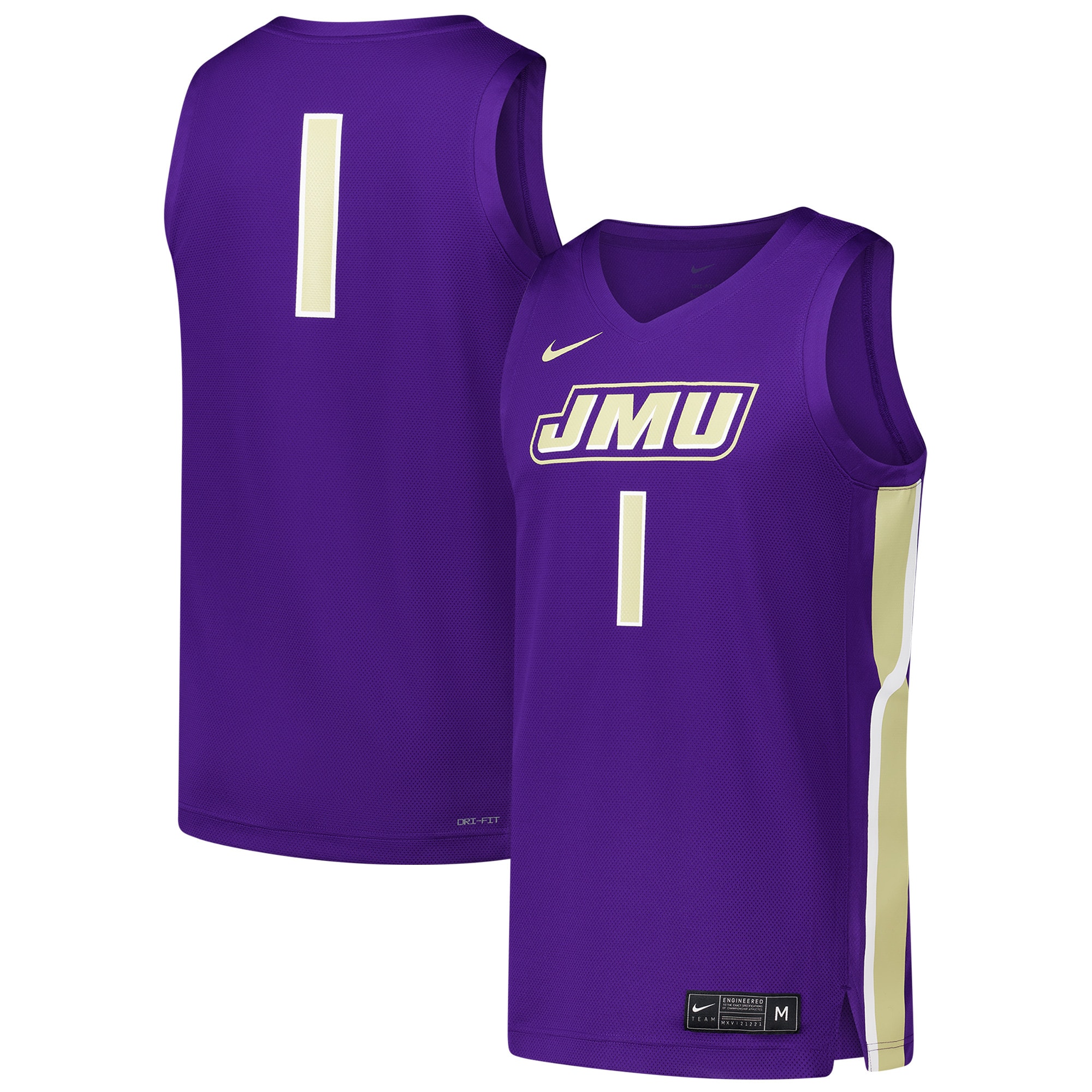 [NJP] Youth James Madison Dukes Replica Basketball Jersey - Purple