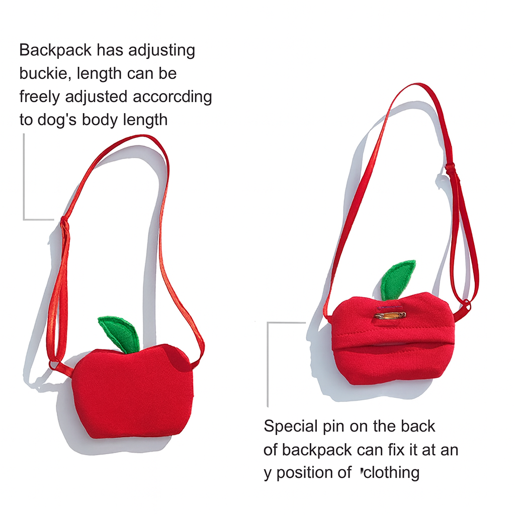 BarkToria Frenchie Snow White Costume – Cute Princess Dress with Apple Backpack