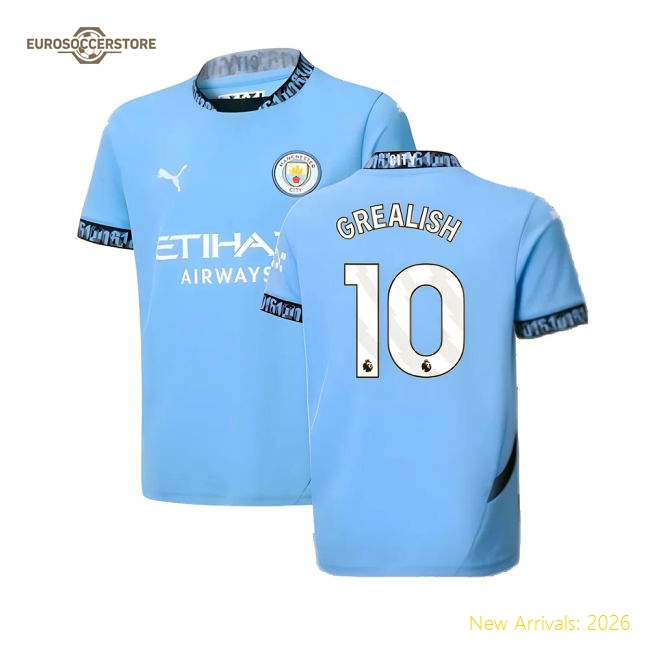 2024-2025 Man City Kids Hypoallergenic Grealish Jersey Drycell