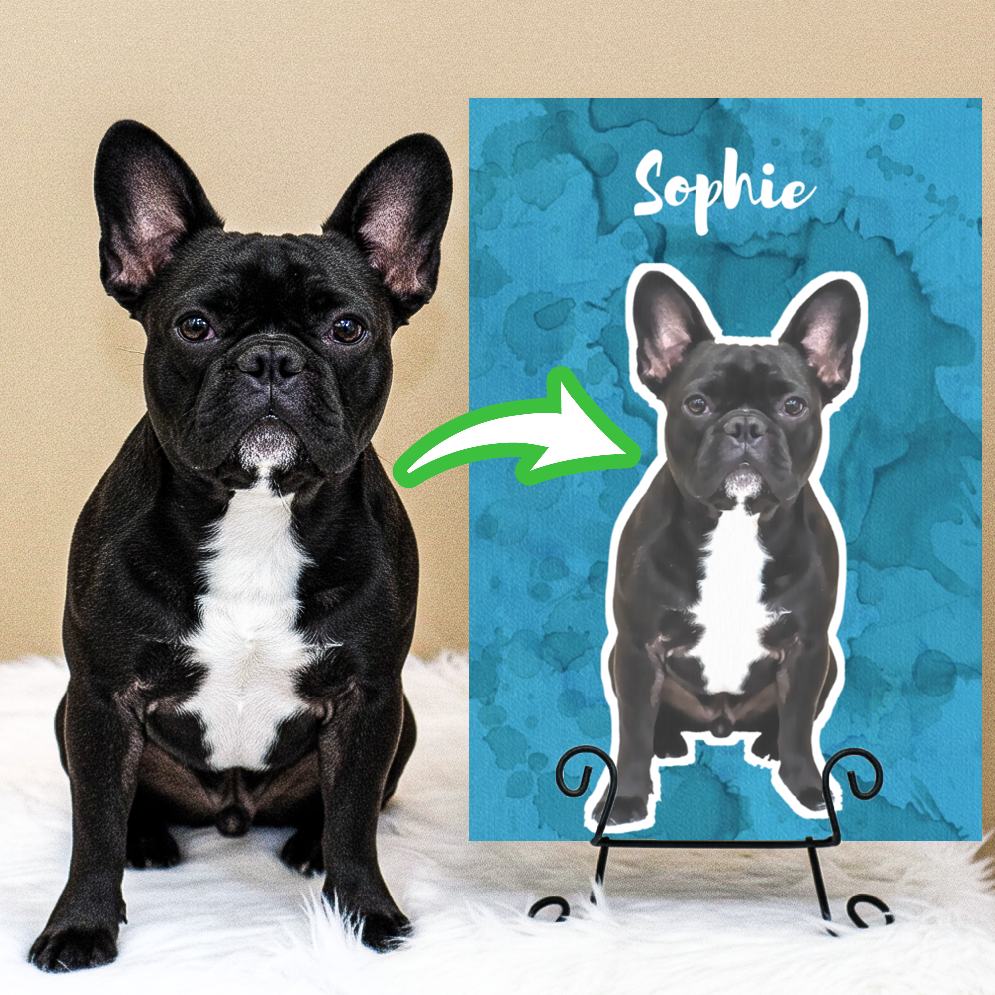 French Bulldog Milo Personalized Vertical Canvas Painting Durable Dog Item