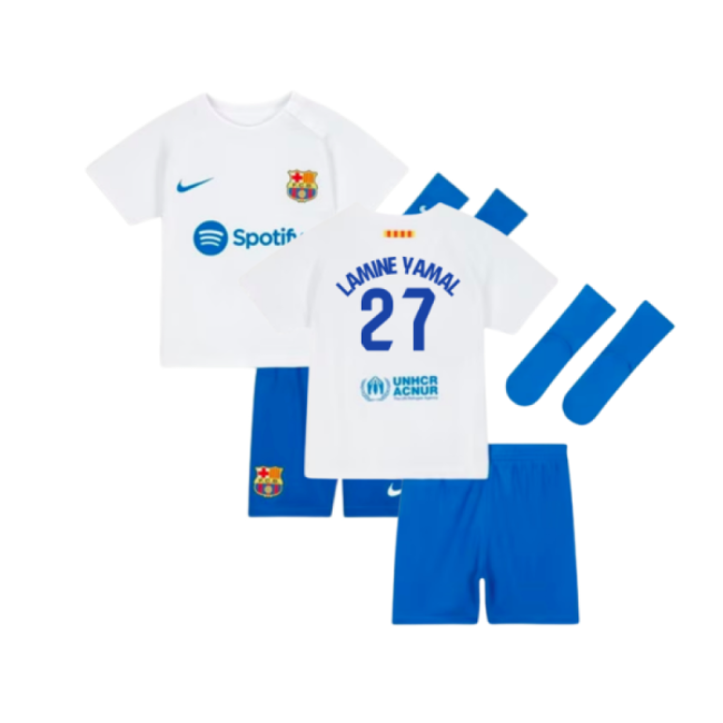 Official 2023-2024 Barcelona Away Baby Kit (Lamine Yamal 27)