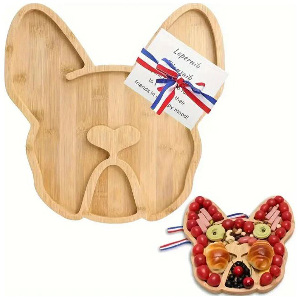 Culture-Inspired Cheesehound French Bulldog Cheese Board Food Tray fo...