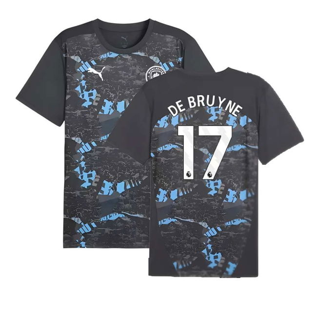 Football Man City Prematch Ss Jersey Strong Gray De Bruyne #17 Pre...