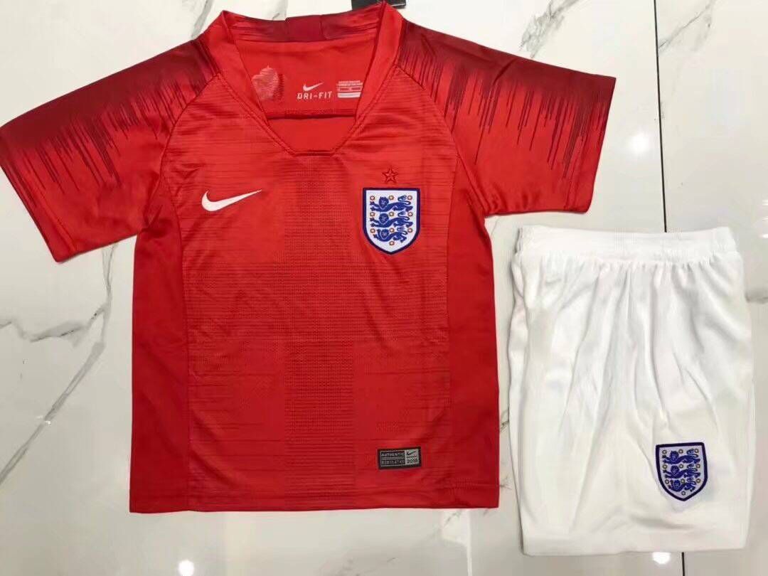 Quick Dry Kids England Away 2018 World Cup Soccer KitShirtShorts