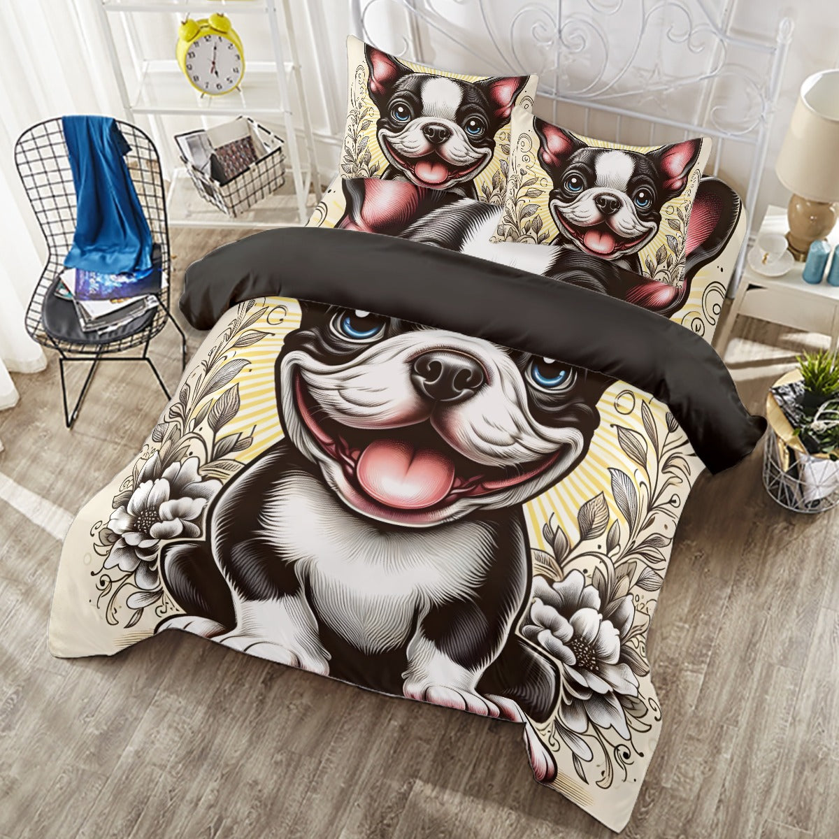 Hugo - Warm Duvet Cover Set For Boston Terrier Lovers Paw Protection