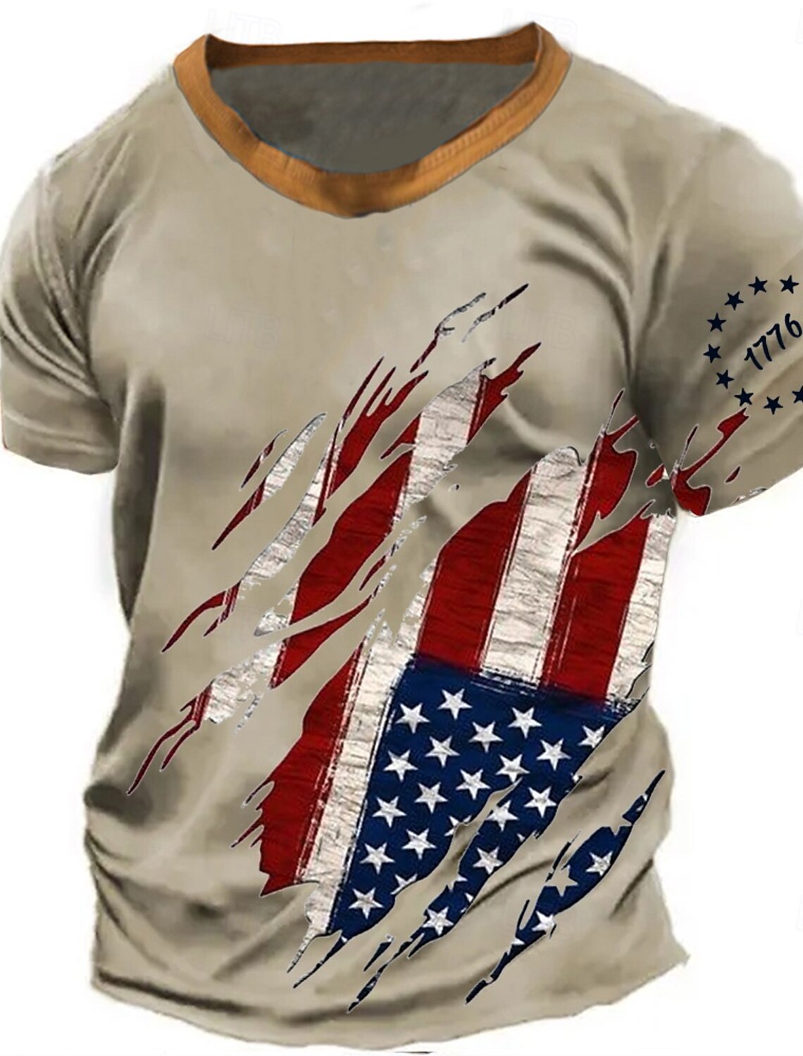 4th of July 2026 250th Memorial Day Patriotic Patriot 3D Print Veteran Crew Neck Short Sleeve T-Shirt Daily Street