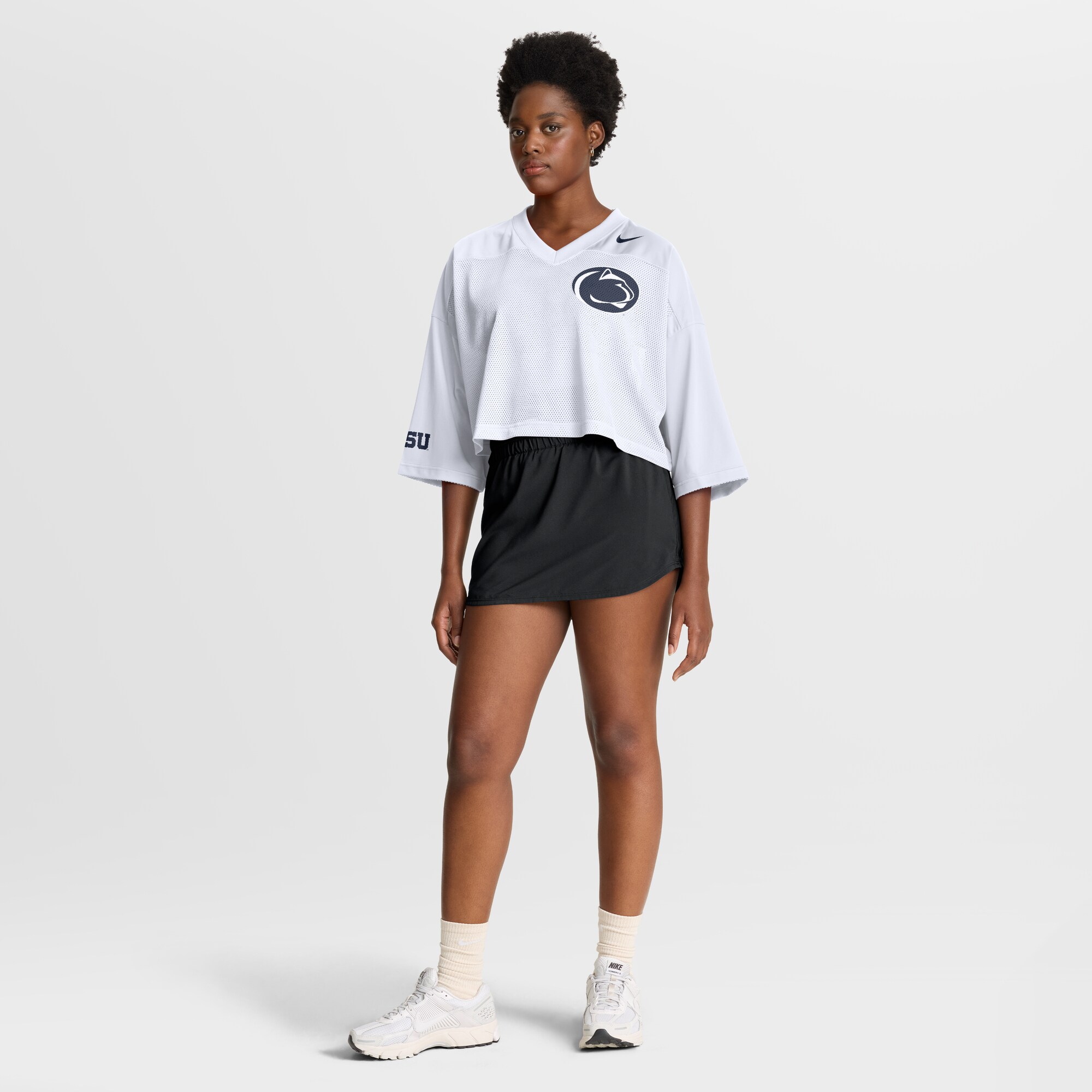 [NJP] Penn State Nittany Lions Women's Cropped Mesh Dri-FIT Fashion Jersey - White
