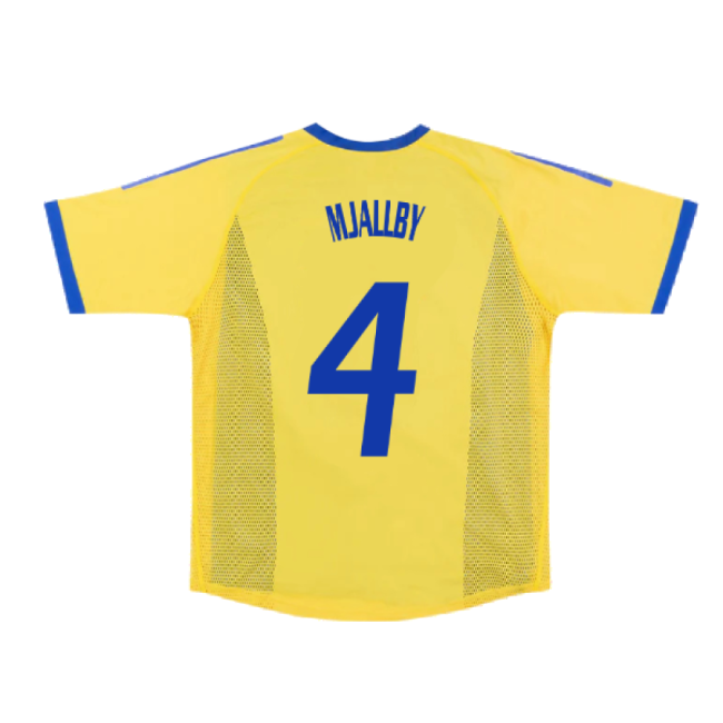 Sweden 2002-03 Home Shirt ((Very Good) S) (Mjallby 4)