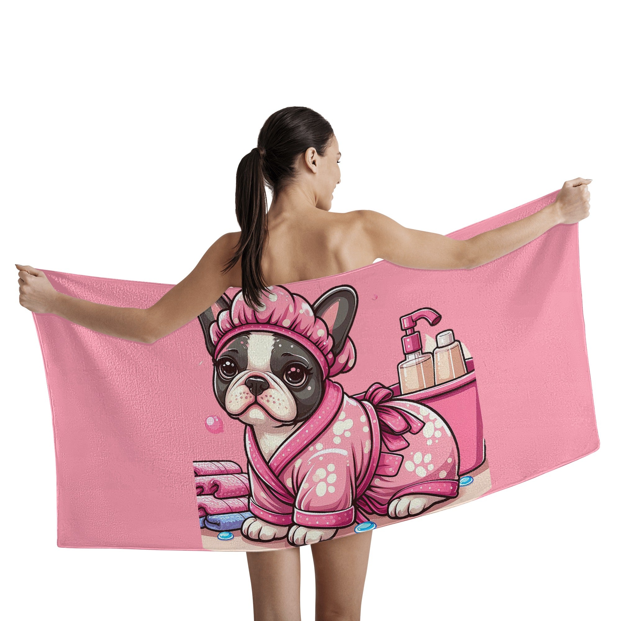French Bulldog Riley Bath Towel Cute Frenchie Essential