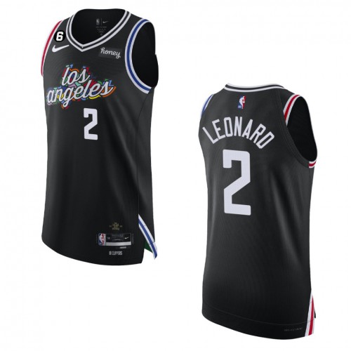 Los Angeles Los Angeles Clippers #2 Kawhi Leonard Nike Black 2022-23 Authentic Jersey ¨C City Edition Mens