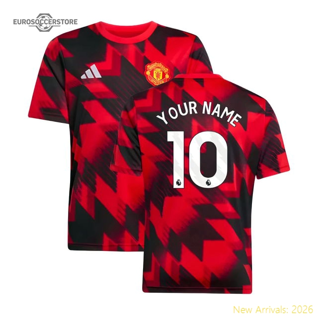 2025-2026 Man Utd Pre-Match Shirt (Red) - Kids (Your Name)