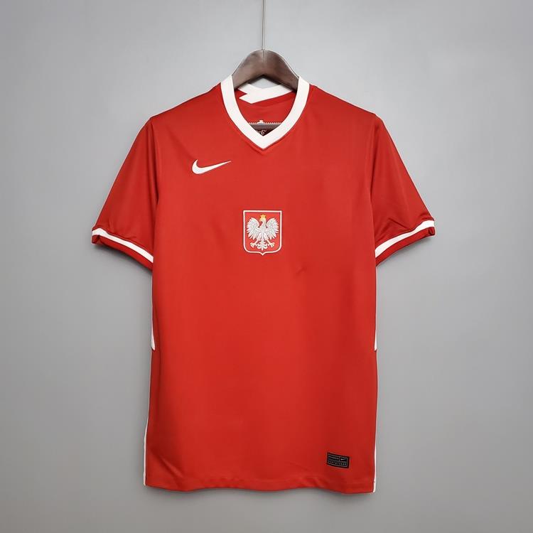 20-21 Poland Euro 2020 Soccer Shirt Away Red Football Shirt Jersey -