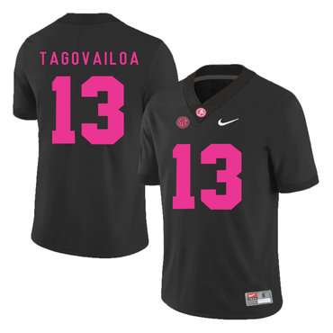 Men's Alabama Bama Black 2017 match worn Tua Tagovailoa #13 college