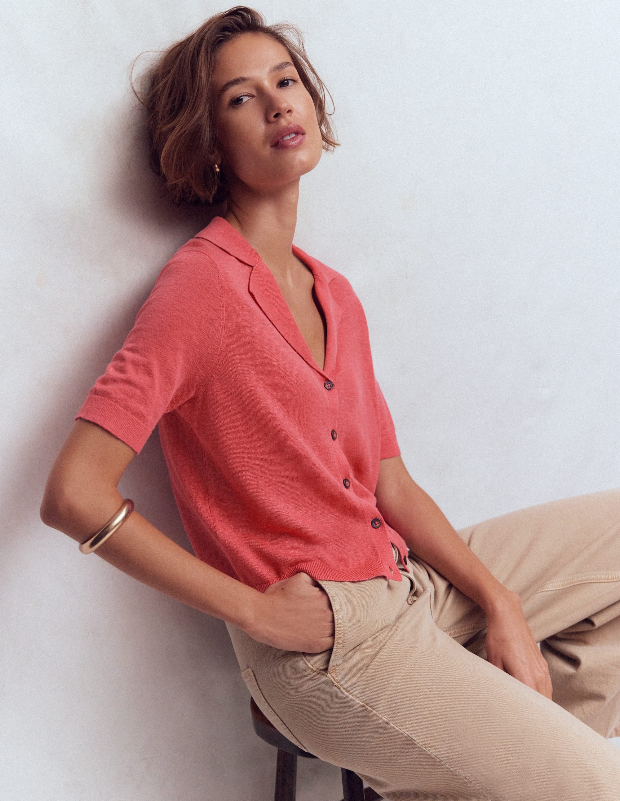 Agnes Collar Linen Cardigan