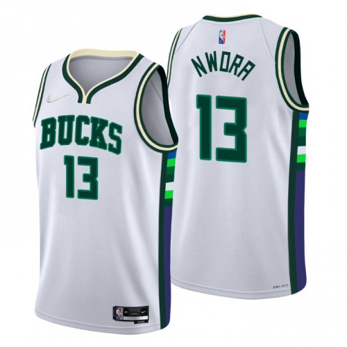 White Nike Milwaukee Bucks #13 Bucks Jersey - Mesh Fabric Basketball Jersey