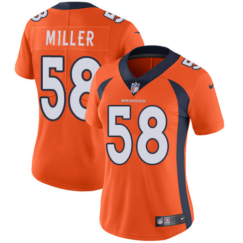 Authentic NFL s Denver Broncos #58 Von Miller Orange Limited Jersey