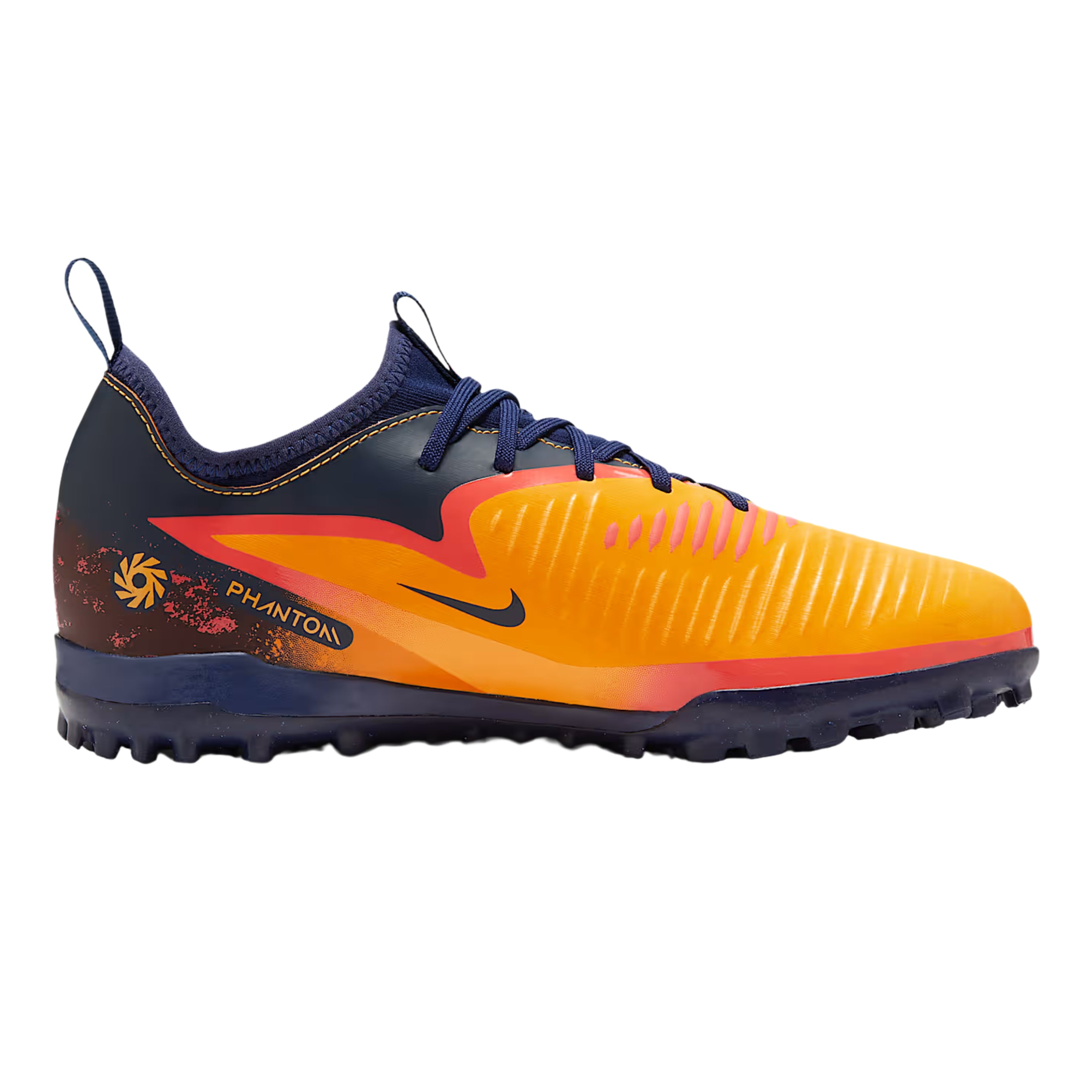 Nike Youth Jr. Phantom 6 Low Academy Erling Haaland Turf Soccer Shoes (Laser Orange/Lemon Venom)