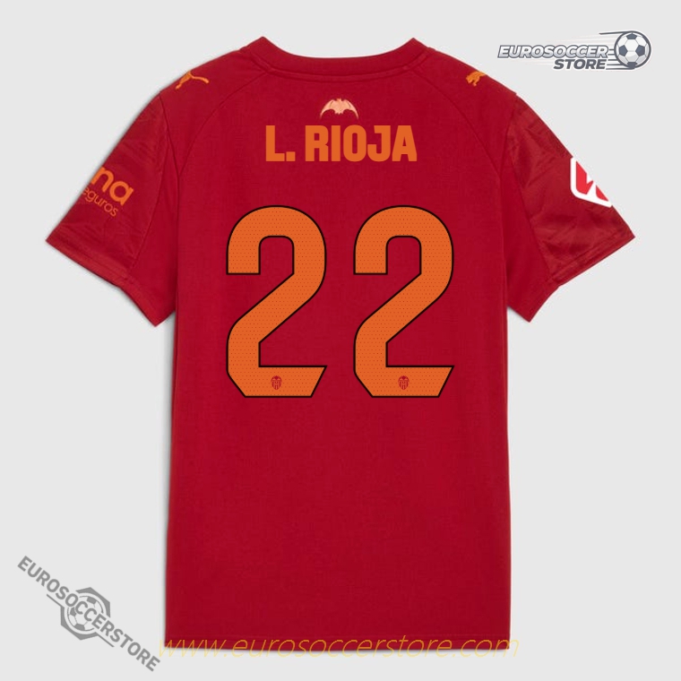 Valencia CF 25-26 Season Away Jersey with L. RIOJA 22 Printing
