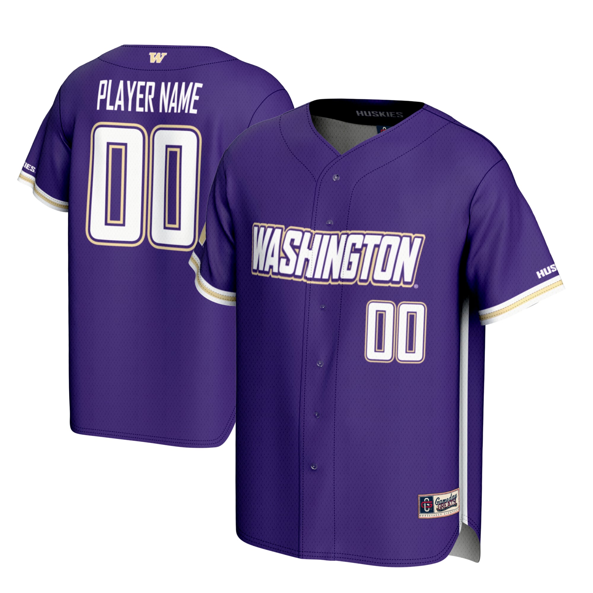 Washington Huskies GameDay Greats NIL Pick-A-Player Lightweight Baseball Jersey - Purple