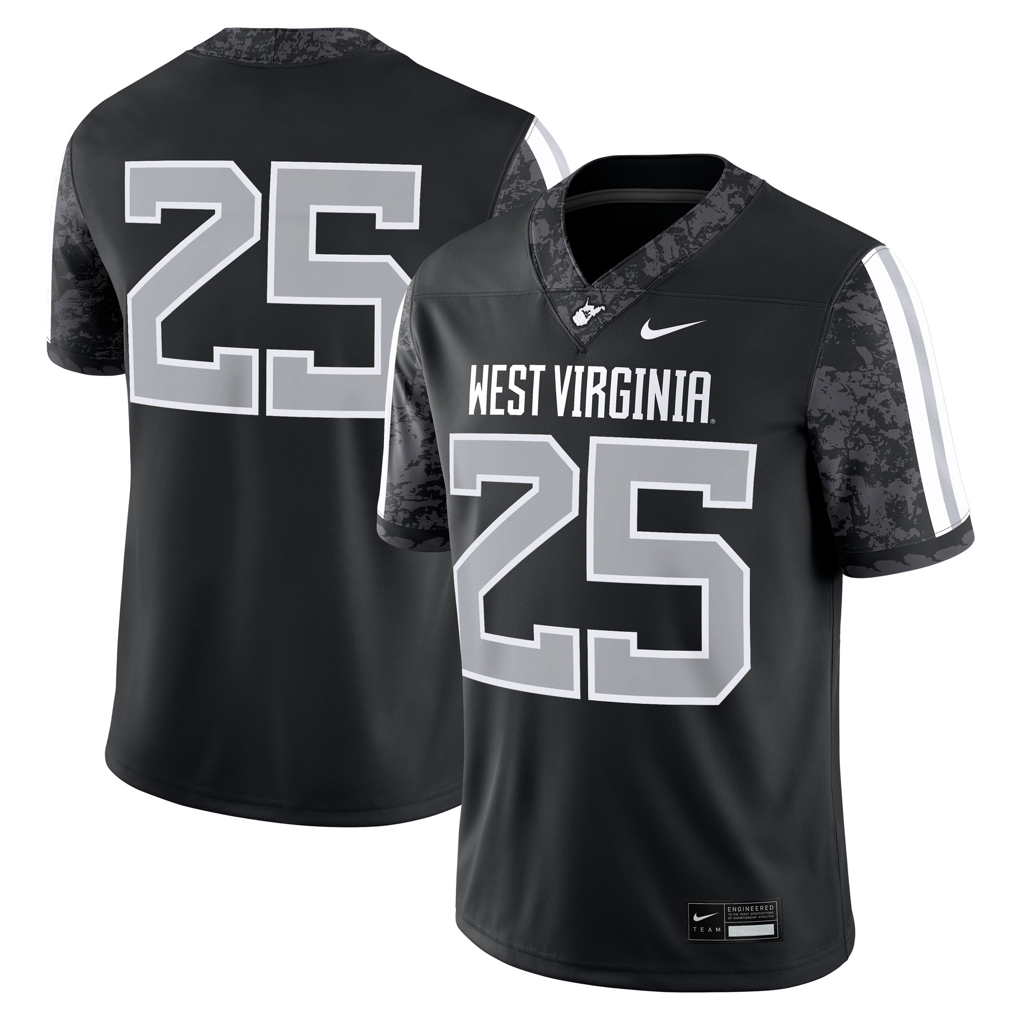 [DDG] West Virginia Mountaineers Alternate Game Jersey - Black